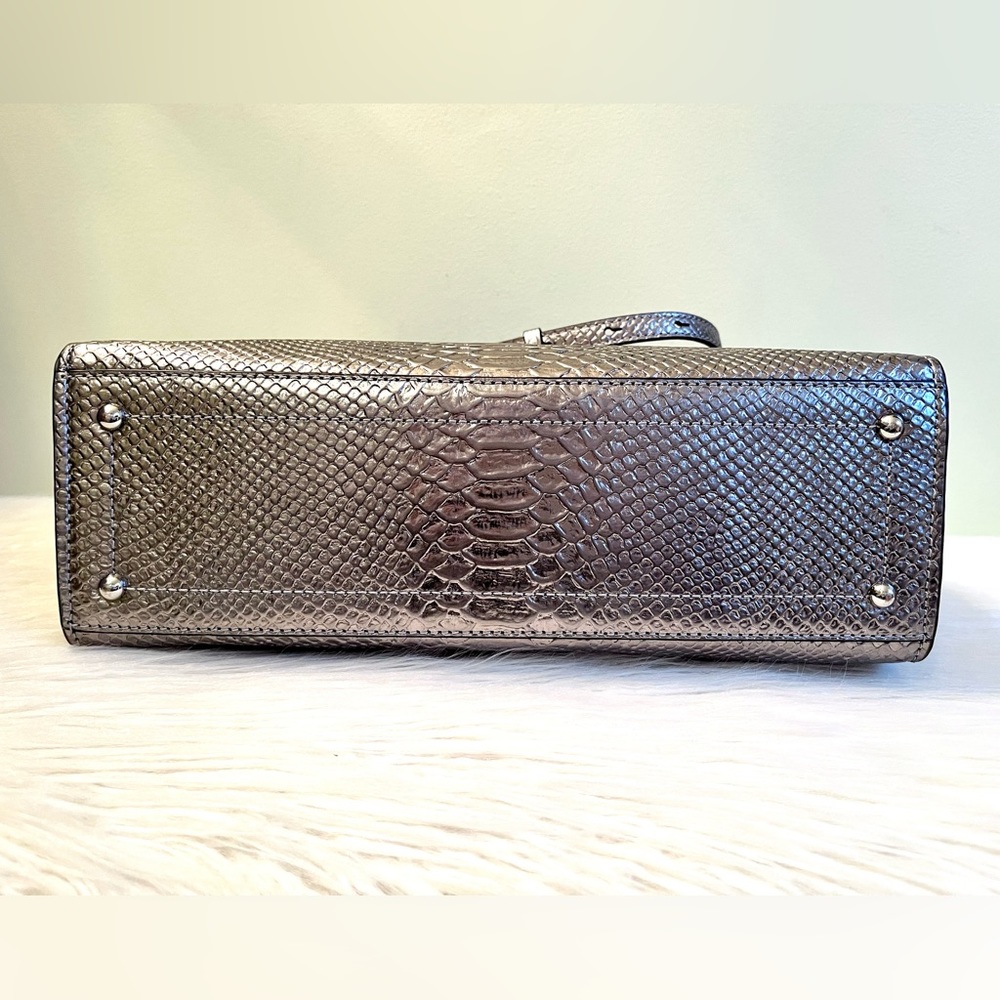 Ralph Lauren Bold Python Silver Embossed Crossbod… - image 7